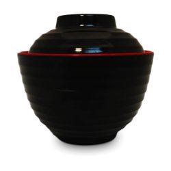 仿瓷系列味噌汤碗 黑/红 12,3x6,2cm