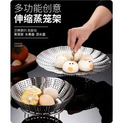 Steam basket foldable stainless steel...
