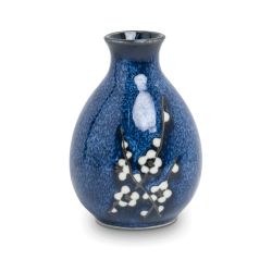 Sake Bottle 8x11cm Hana Blue